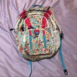 High Sierra white and blue floral bookbag
